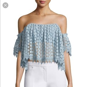 Tularosa off shoulder blue top